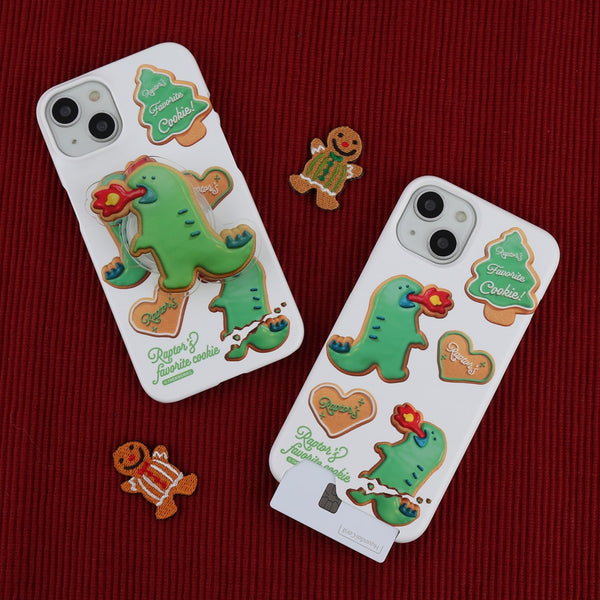 [THENINEMALL] Raptor Cookie Pattern Hard Phone Case (2 types)