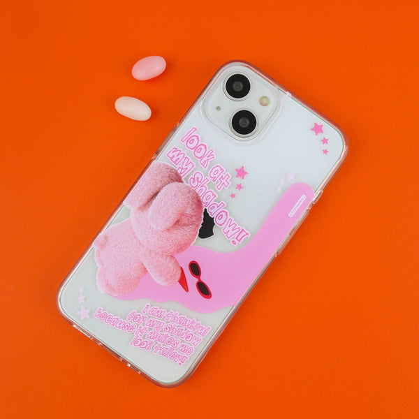 [THENINEMALL] Pink Shadow Windy Clear Phone Case (3 types)