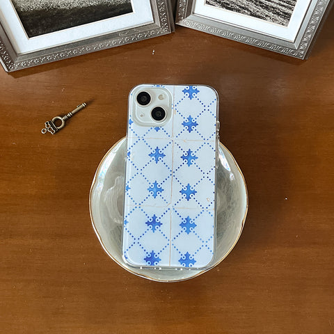 [Mademoment] Old White Tile Design Clear Phone Case (3 Types)