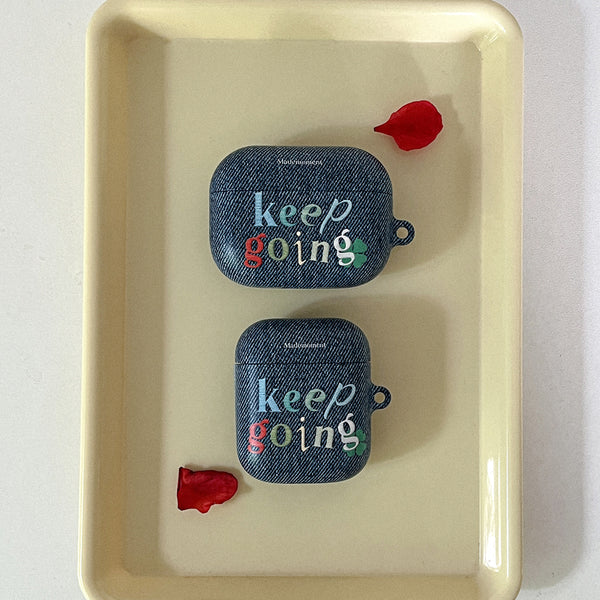 [Mademoment] Keep Going Denim Design AirPods Case