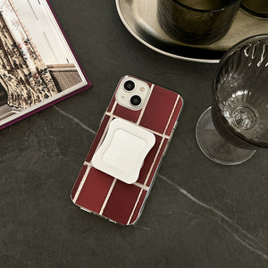 [Mademoment] Old Brown Tile Design Clear Phone Case (3 Types)