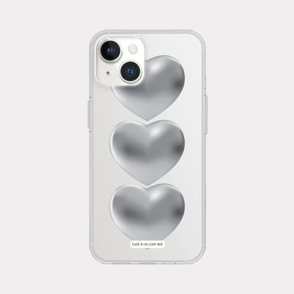 [Mademoment] Lucky Heart Design Clear Phone Case (3 Types)