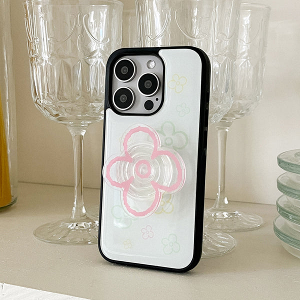 [Mademoment] Flower Doodle Pattern Design Bumper Phone Case