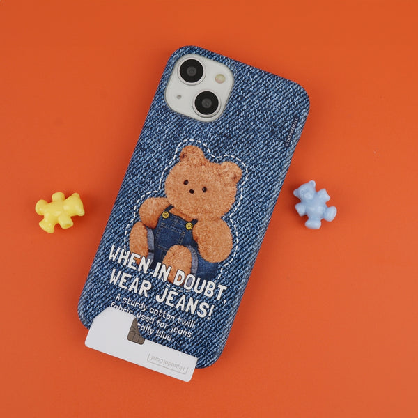 [THENINEMALL] Denim Gummy Hard Phone Case (2 types)