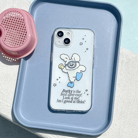 [Mademoment] Best Diver Butty Design Clear Phone Case (3 Types)