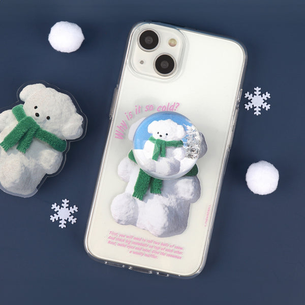 [THENINEMALL] Puppy Snowman Clear Phone Case (4 types)