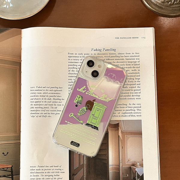 [Mademoment] Hotel The Mid Brown Design Glossy Mirror Phone Case