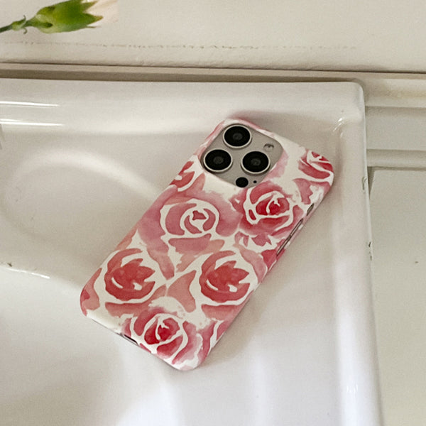 [Mademoment] Rose Watercolor Design Phone Case