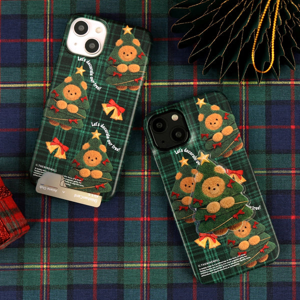 [THENINEMALL] Pattern Tree Gummy Hard Phone Case (2 types)