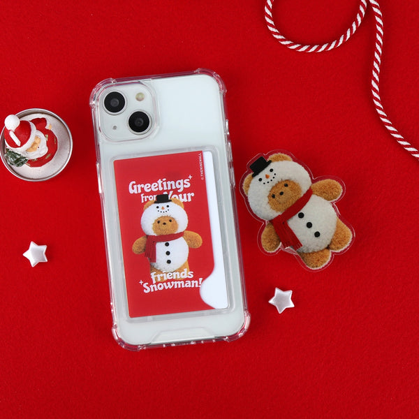 [THENINEMALL] Greetings Gummy Snowman Clear Phone Case (4 types)