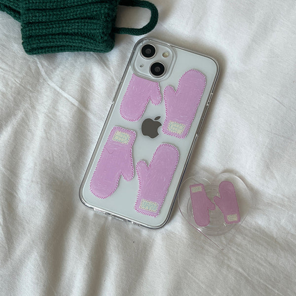 [Mademoment] Keep Warm Mittens Design Clear Phone Case (3 Types)