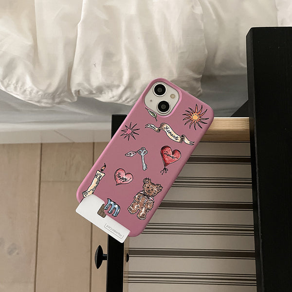 [Mademoment] Vintage Drawing Pattern Design Phone Case