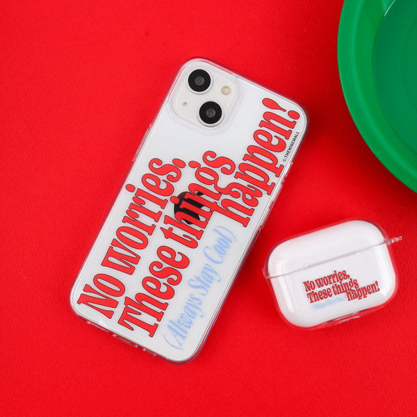 [THENINEMALL] Vintage No Worries AirPods Clear Case