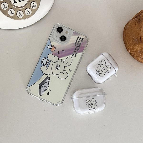 [Mademoment] Enjoy Music Butty Design Clear AirPods Case