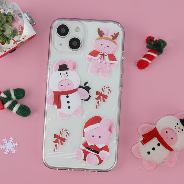 [THENINEMALL] Pattern Happy Holiday Windy Clear Phone Case (3 types)