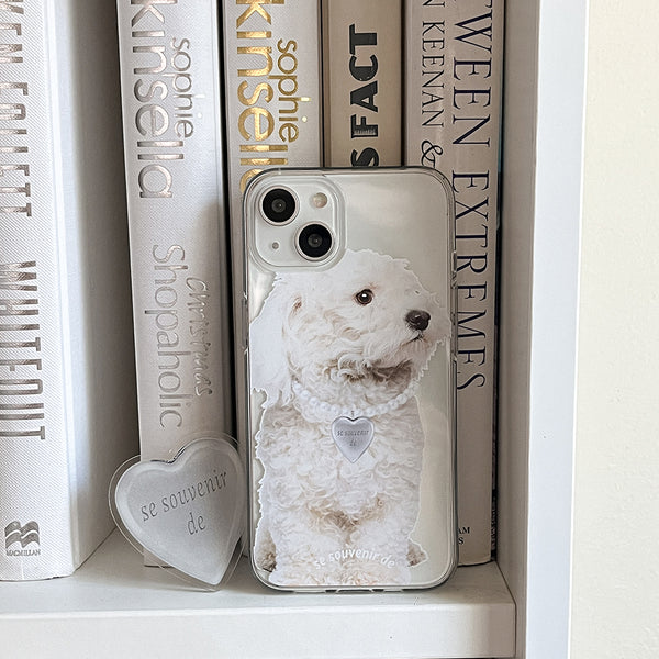 [Mademoment] Puppy Souvenir Pendant Design Clear Phone Case (4 Types)