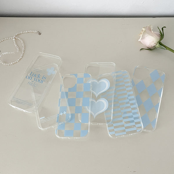 [Mademoment] Coloring Blue Design Clear Phone Case (3 Types)