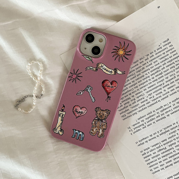 [Mademoment] Vintage Drawing Pattern Design Phone Case