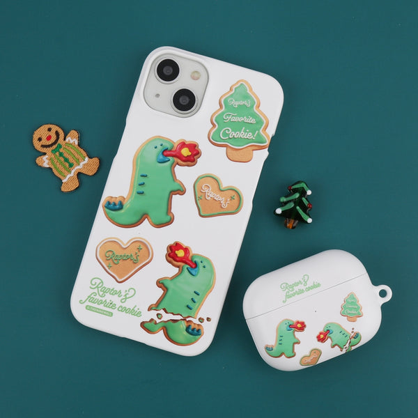 [THENINEMALL] Raptor Cookie Pattern Hard Phone Case (2 types)