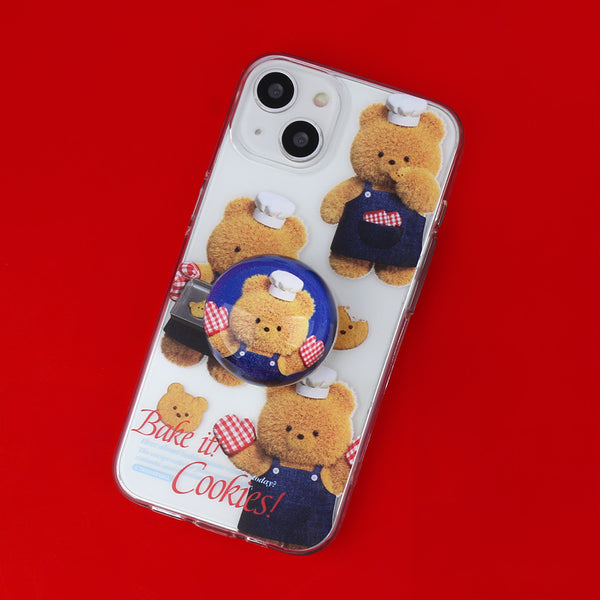 [THENINEMALL] Pattern Cookie Gummy Clear Phone Case (3 types)