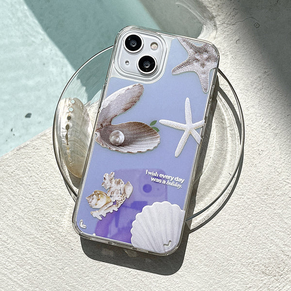 [Mademoment] Vintage Shell Design Glossy Mirror Phone Case