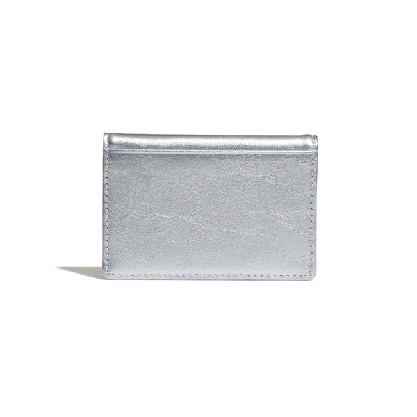 [Fennec] CRINKLE SOFT CARD CASE - SILVER