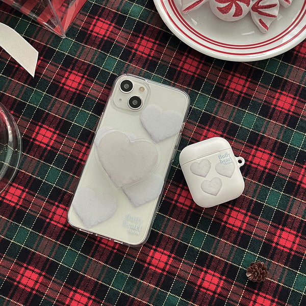 [Mademoment] Pattern Fluffy Heart Snow Design AirPods Case