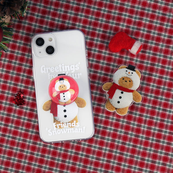 [THENINEMALL] Greetings Gummy Snowman Clear Phone Case (4 types)