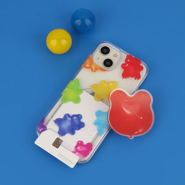 [THENINEMALL] Rainbow Gummy Balloon Clear Phone Case (3 types)