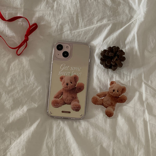 [Mademoment] Sweet Some Teddy Design Glossy Mirror Phone