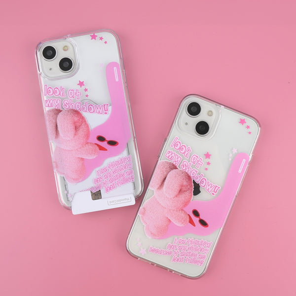 [THENINEMALL] Pink Shadow Windy Clear Phone Case (3 types)