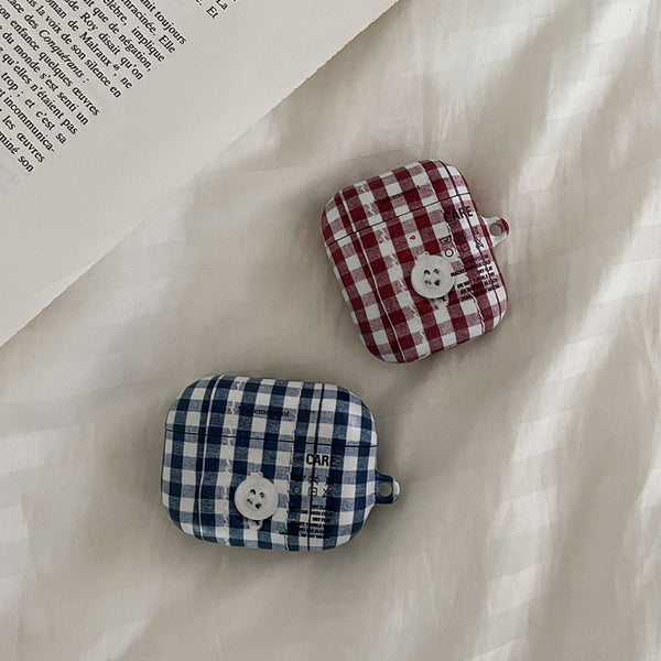 [Mademoment] Vintage Gingham Pajamas Design AirPods Case