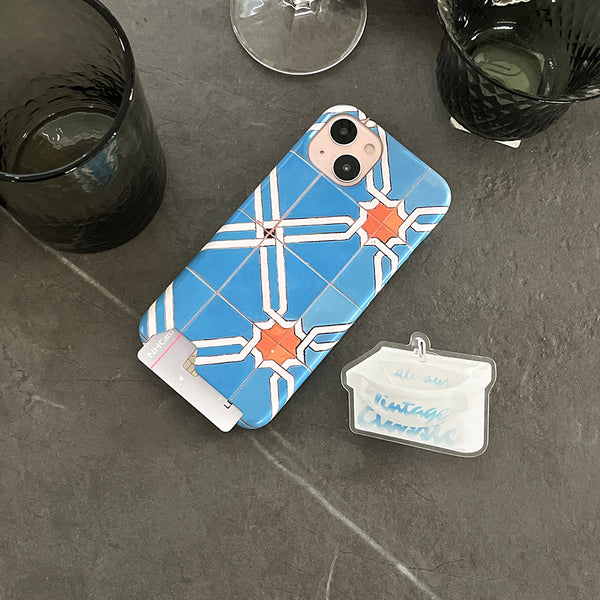 [Mademoment] Old Blue Tile Design Phone Case