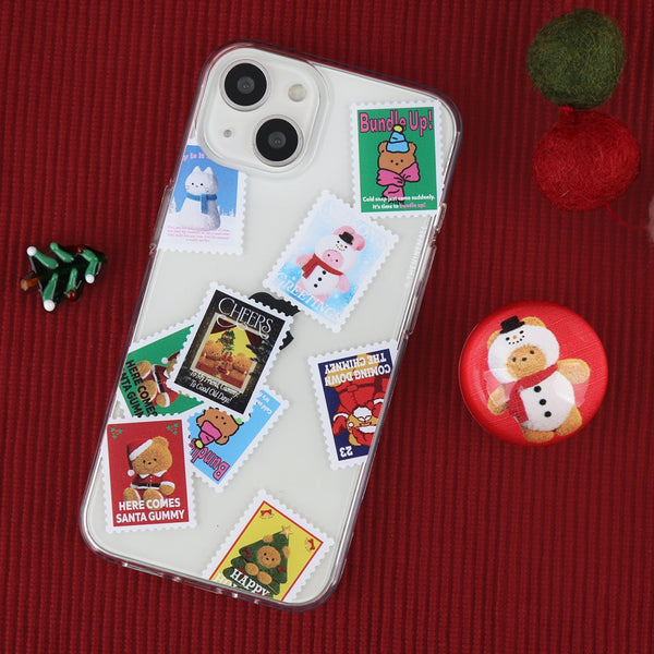 [THENINEMALL] Holiday Seal Sticker Clear Phone Case (3 types)