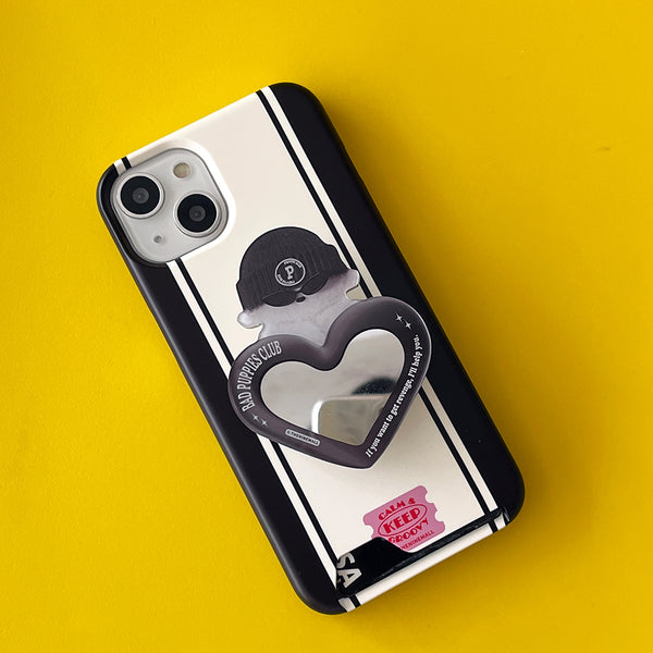 [THENINEMALL] Vintage Stripe Label Hard Phone Case (2 types)