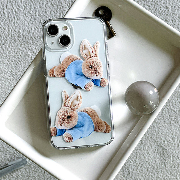 [Mademoment] Make Happy Bunny Design Clear Phone Case (3 Types)