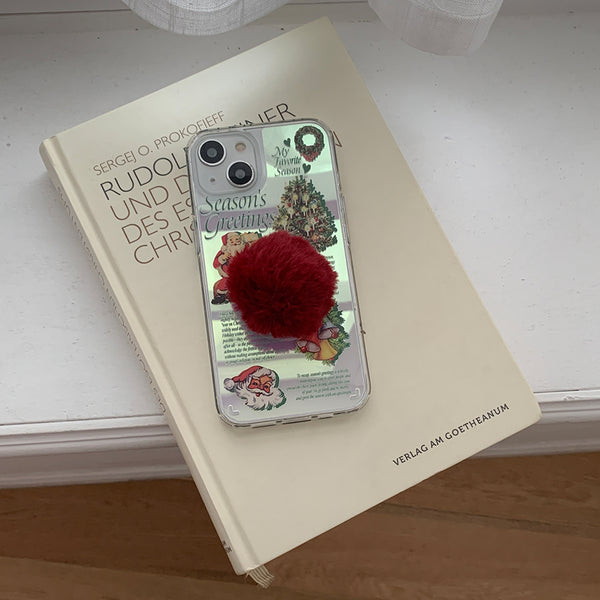 [Mademoment] Vintage Seasons Greetings Design Glossy Mirror Phone