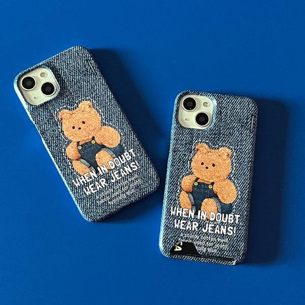 [THENINEMALL] Denim Gummy Hard Phone Case (2 types)