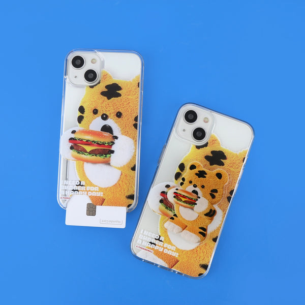 [THENINEMALL] Favorite Hamburger Clear Phone Case (3 types)