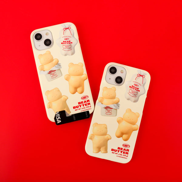 [THENINEMALL] Pattern Butter Gummy Hard Phone Case (2 types)