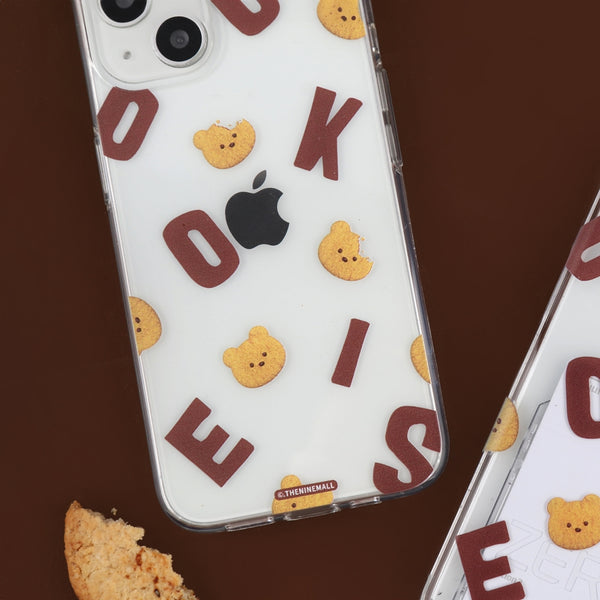 [THENINEMALL] Cookies Alphabet Pattern Clear Phone Case (3 types)