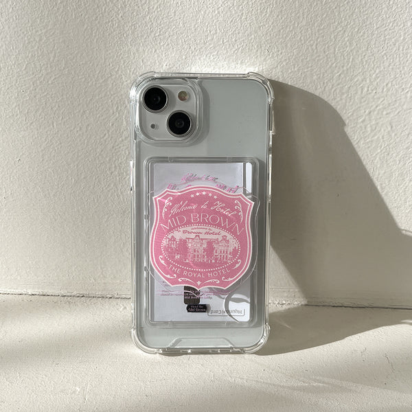 [Mademoment] Hotel The Mid Brown Design Clear Phone Case (4 Types)