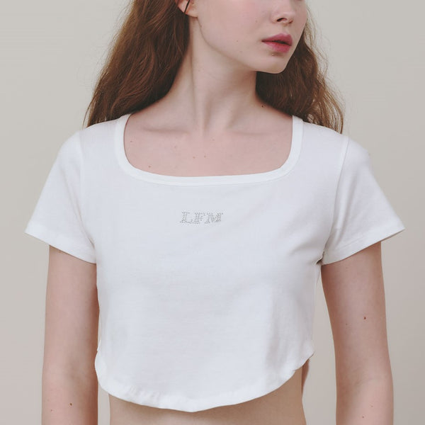 [Letter from Moon] Tearing Curve T-shirt (Ivory)