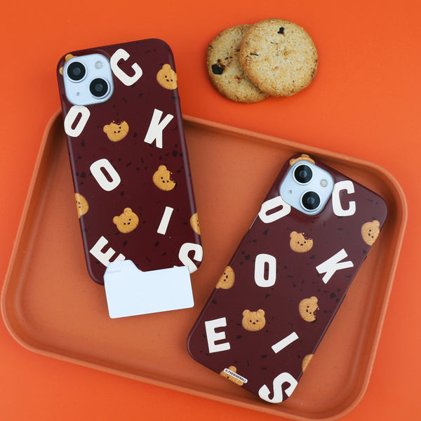 [THENINEMALL] Cookies Alphabet Pattern Hard Phone Case (2 types)