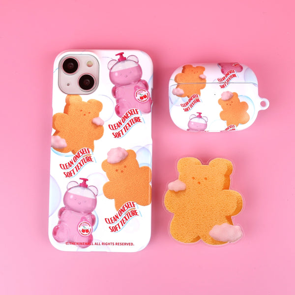 [THENINEMALL] Pattern Loofah Gummy Hard Phone Case (2 types)