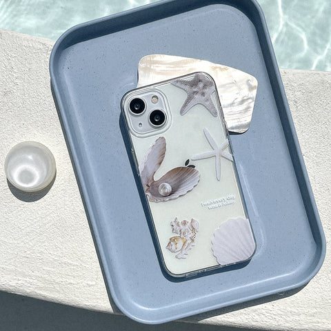 [Mademoment] Vintage Shell Design Clear Phone Case (3 Types)