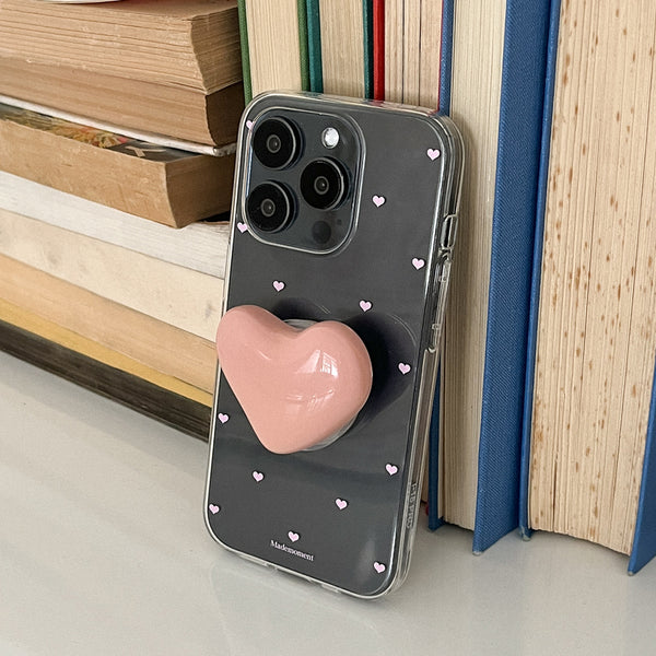 [Mademoment] Small Heart Pattern Design Clear Phone Case (3 Types)