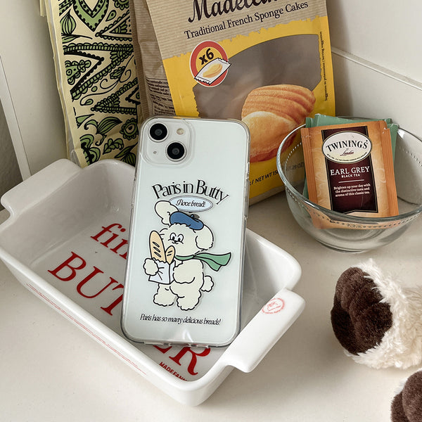 [Mademoment] Parisian Butty Design Clear Phone Case (4 Types)