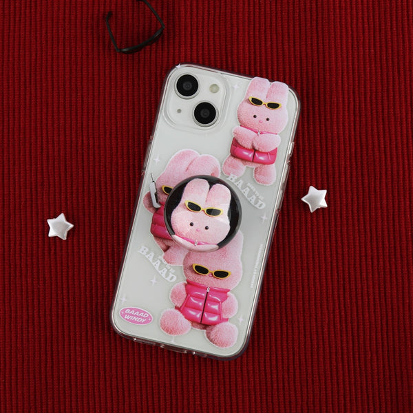 [THENINEMALL] Pattern Puffer Bad Windy Clear Phone Case (4 types)