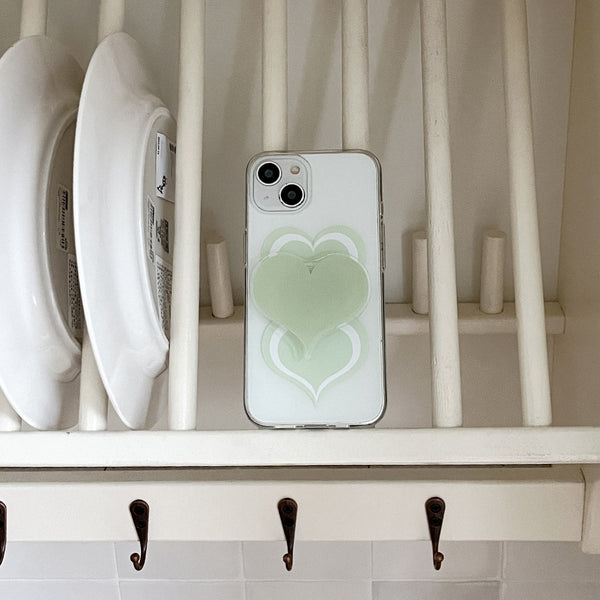 [Mademoment] Coloring Green Design Clear Phone Case (3 Types)